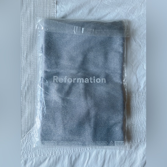 Reformation Esen Knit Dress In Lavender Sparkle - Picture 8 of 8